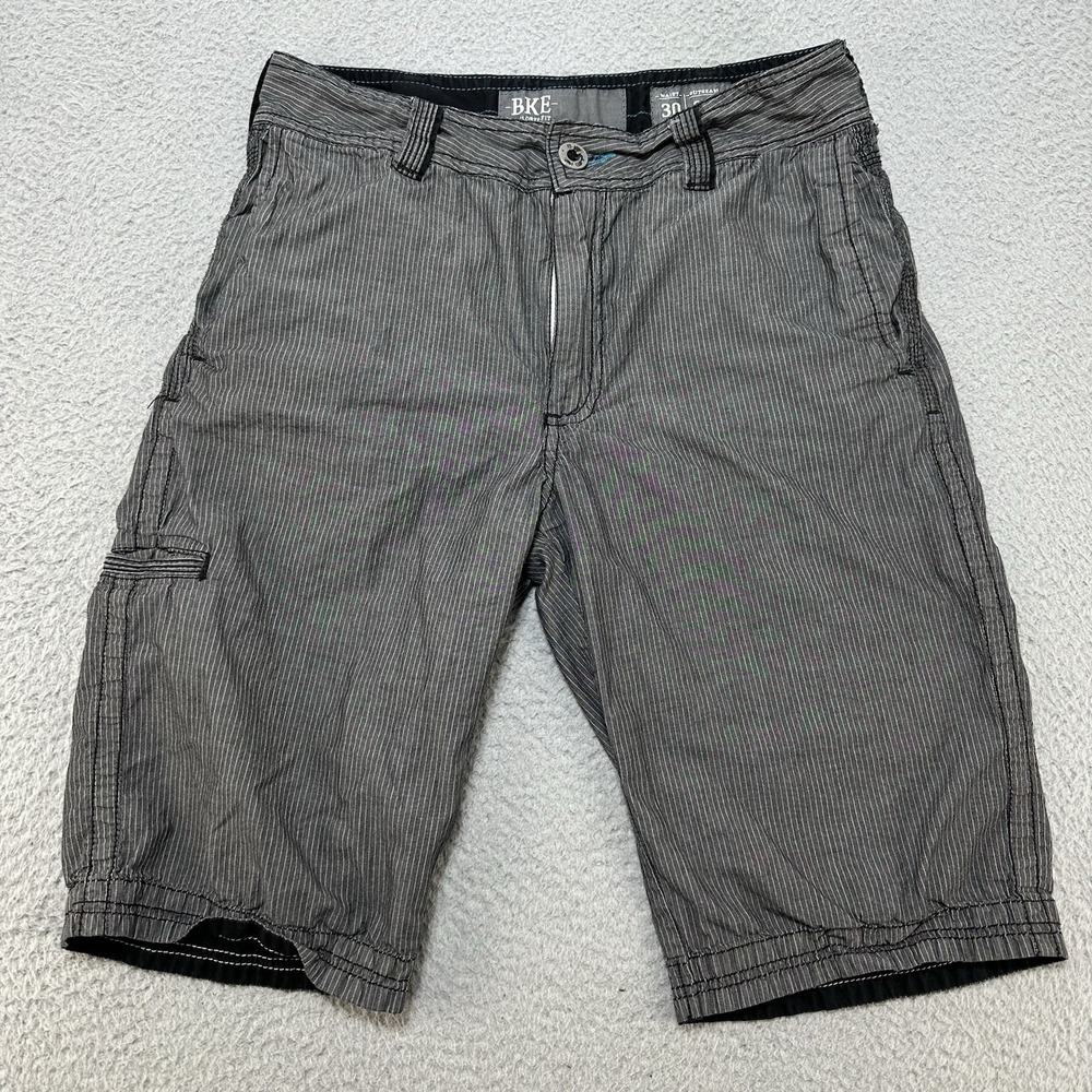 BKE Shorts Mens 30 Charcoal Pinstripe DYLAN‎ Tailored Fit Outdoors Casual Preppy